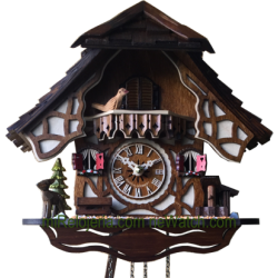 Chalet cuckoo clock with bird Engstler