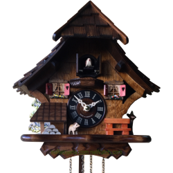 Chalet cuckoo clock with dog Engstler
