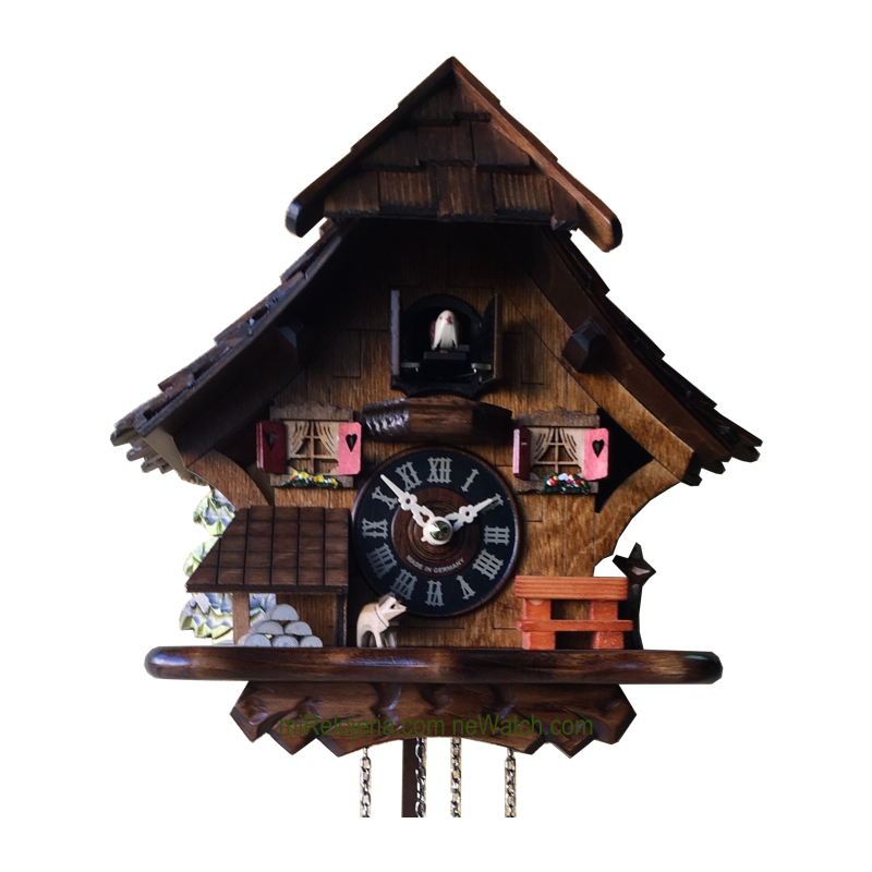 Chalet cuckoo clock with dog Engstler