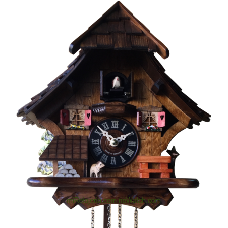Chalet cuckoo clock with dog Engstler