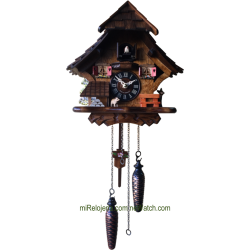 Chalet cuckoo clock with dog Engstler
