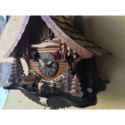 Chalet cuckoo clock with dog Engstler