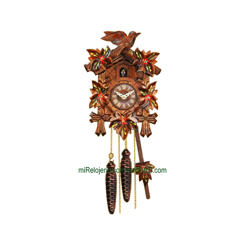 Leaf and bird cuckoo clock Engstler