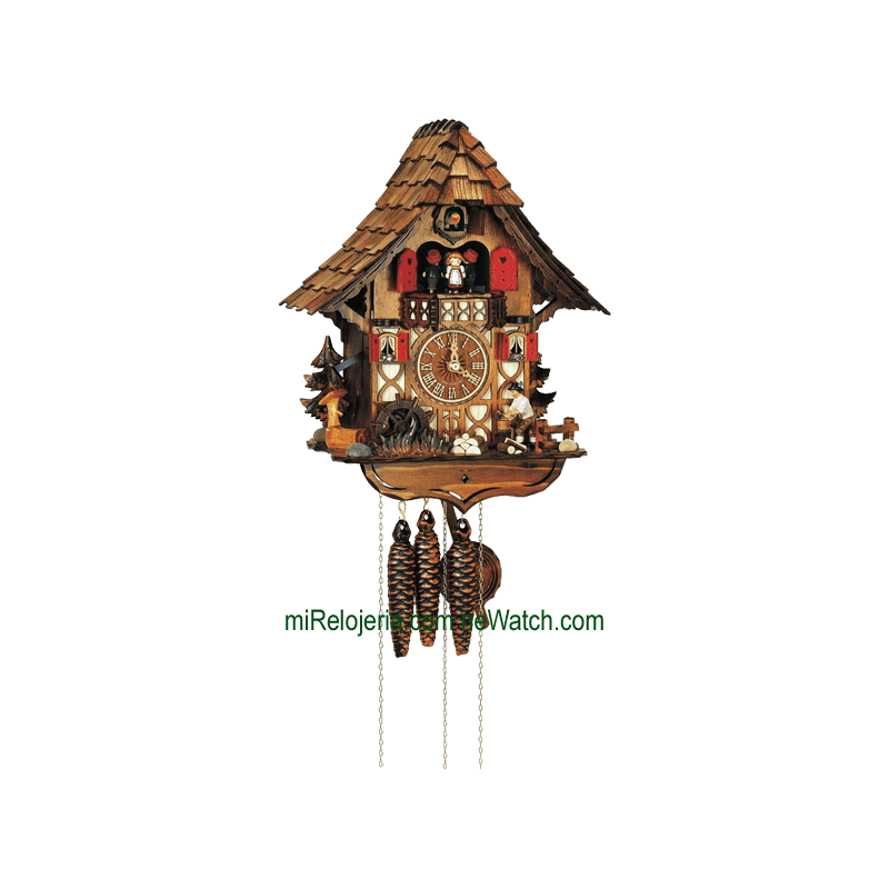 Leñador con música