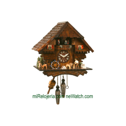 Leñador con música y bailarines