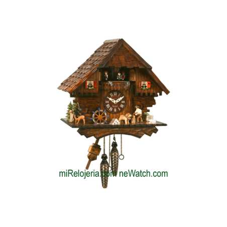 Leñador con música y bailarines