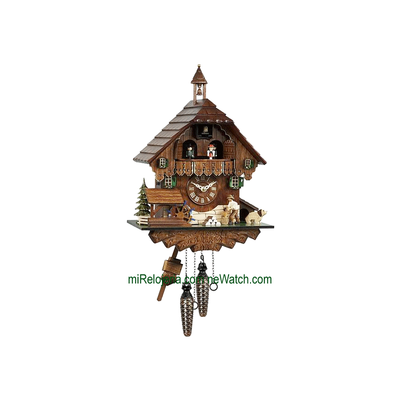 Leñador con música y bailarines