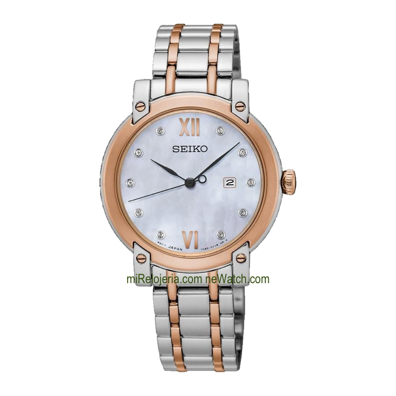 Acero Mujer bicolor con diamantes