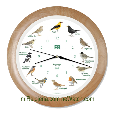 Wall Clock Birds Radio Controlled