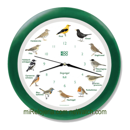Wall Clock Birds Radio Controlled