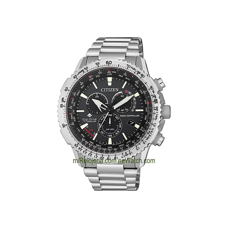 The Pilot Promaster Eco-Drive Radio Controlado Titanio Evolution