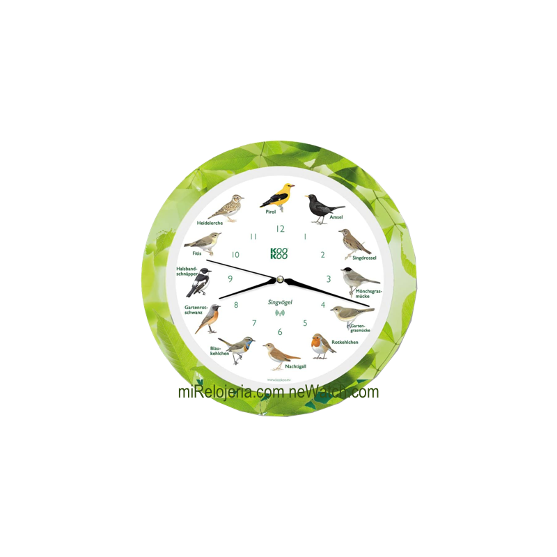 Wall Clock Birds Radio Controlled