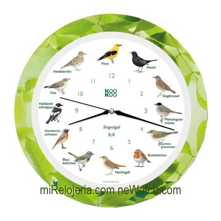 Wall Clock Birds Radio Controlled