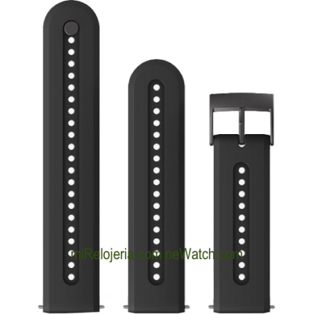 Correa de silicona Atletic 7 Charcoal Black 24 mm.