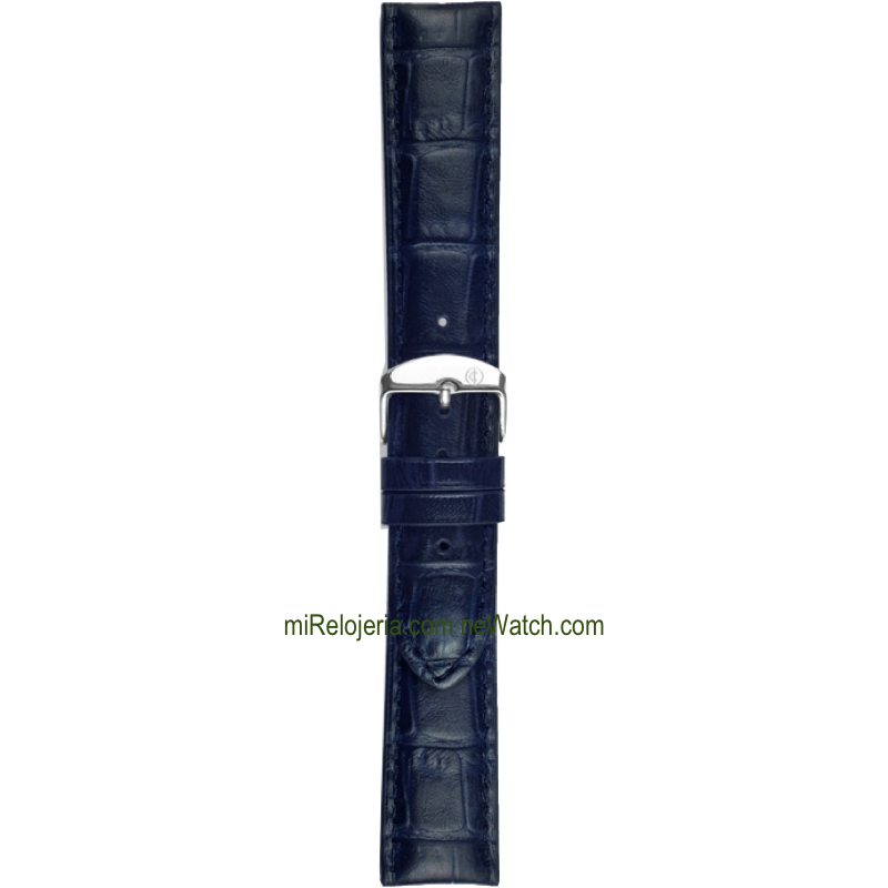 Genuine Bull Calf leather Alligator Engraved Santiago strap 16 mm.