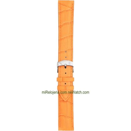 Genuine Bull Calf leather Alligator Engraved Santiago strap 20 mm.