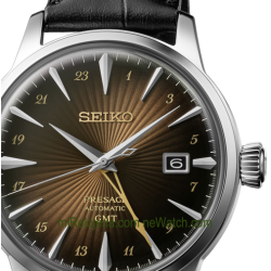 Presage Cocktail GMT esfera marrón