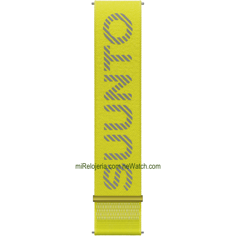 22 mm. Athletic 7 Loop Textile Strap Lime S+M