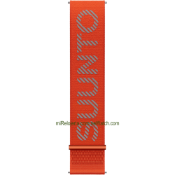 22 mm. Athletic 7 Loop Textile Strap Coral Orange S+M