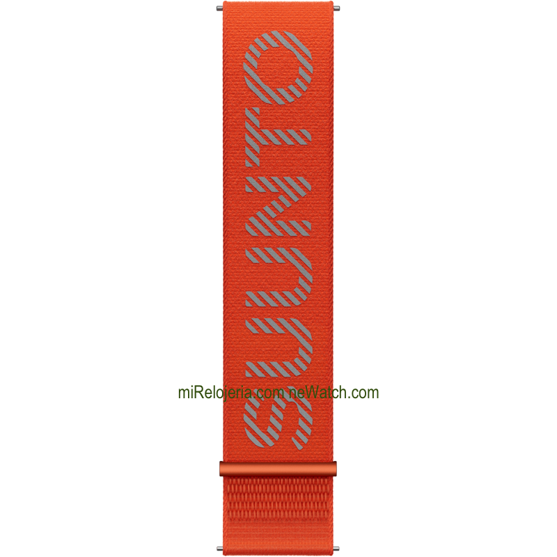 22 mm. Athletic 7 Loop Textile Strap Coral Orange S+M