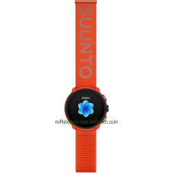 22 mm. Athletic 7 Loop Textile Strap Coral Orange S+M
